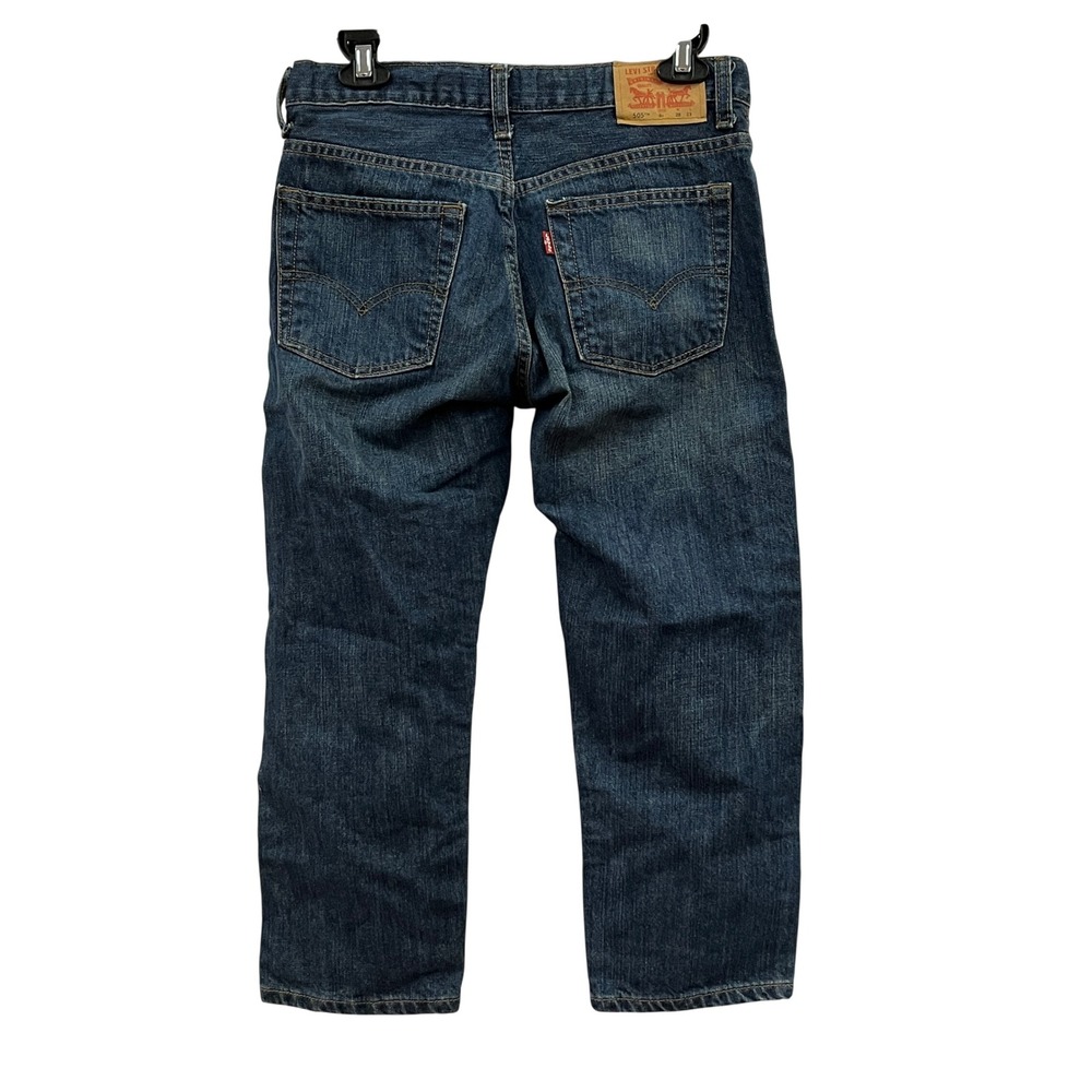 Levi's 505 Regular Jeans Kids 8 Husky Dark Wash Adjustable Waist Straight Denim - Picture 2 of 11